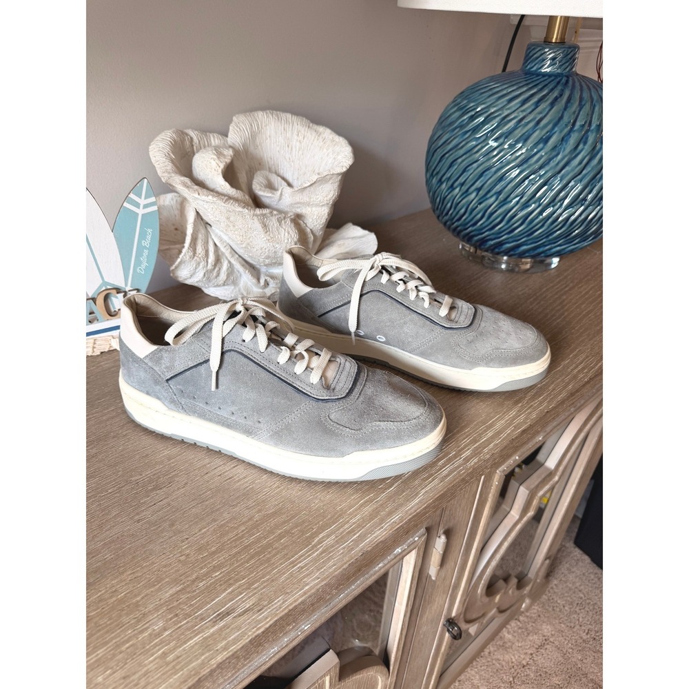 Brunello Cucinelli Suede Low Top Sneakers Mens Grey Size 42.5